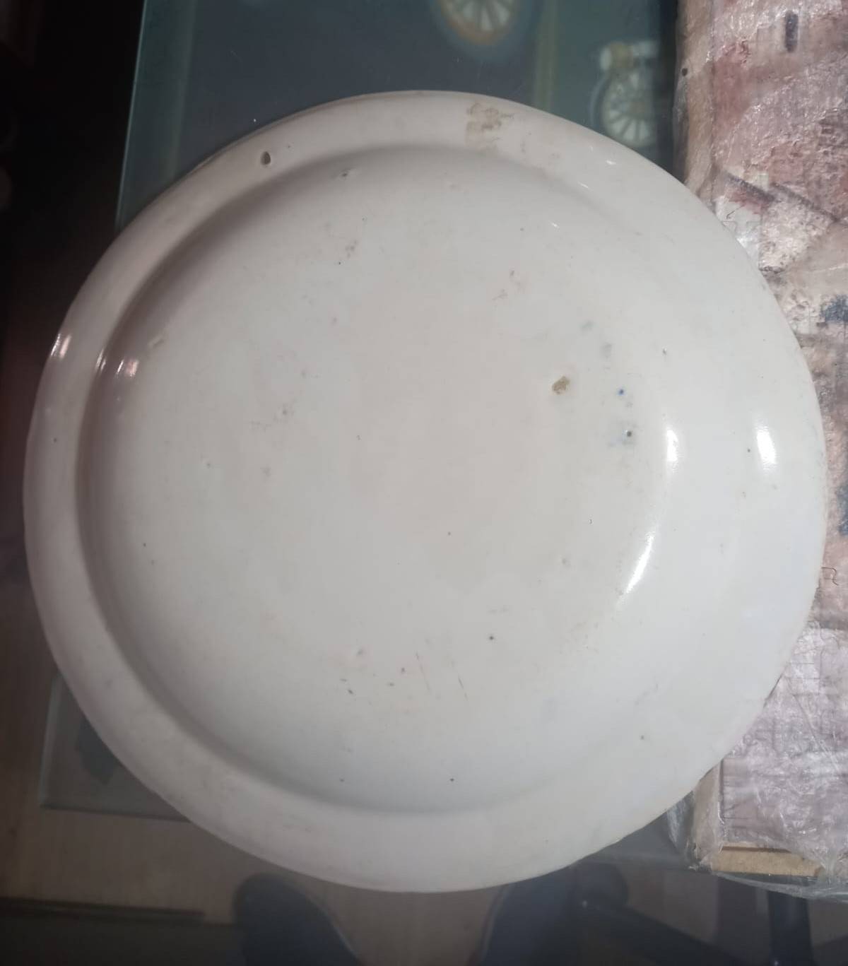 Plato de cerámica vidriado antiguo 2